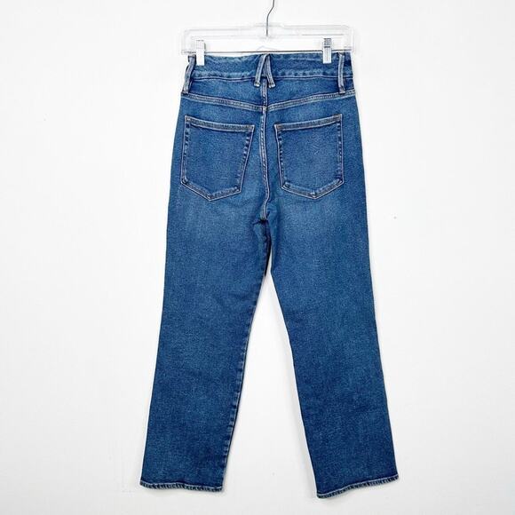 GOOD AMERICAN Blue High Rise Twist Seam Straight Leg Denim Jeans Sz. 2 26 - Picture 4 of 4